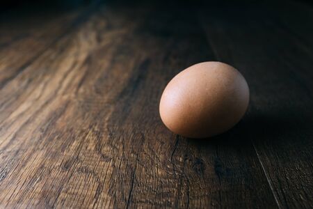 Chicken Egg on Old Wooden Table - Still Life Photography