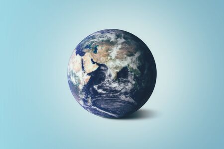 Beautiful Earth on Blue Background - World Environment Day conceptの写真素材