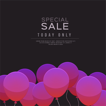 Balloons, Special sale Design layout for banners, wallpaper, flyers, invitation, posters, brochure, voucher discount.Vector illustration templateのイラスト素材