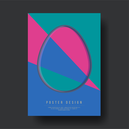 Abstract Geometric Shapes Easter Egg Cover Design layout for banners.のイラスト素材