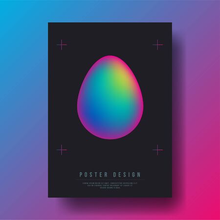 Abstract Colorful Gradient Easter Egg Cover Design layout for banners.のイラスト素材