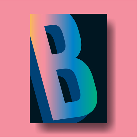 Abstract Colorful Gradient Letter B Cover Design layout for banners, wallpaper, flyers, invitation, posters, brochure, voucher discount - Vector illustration templateのイラスト素材