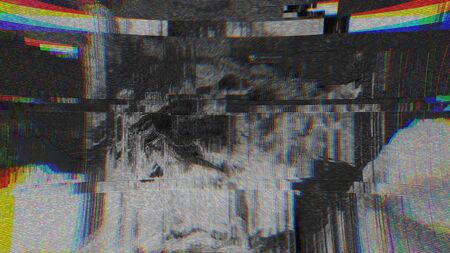 Unique Design Abstract Digital Pixel Noise Glitch Error Video Damageの写真素材