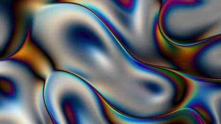 Closeup of Abstract Chromatic fluid waves background. Liquid holographic colorful texture...