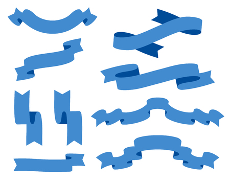 Collection of Ribbons - With blue ribbons - vector eps10のイラスト素材
