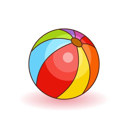 Colorful beach ball vector illustration isolated on a white background.のイラスト素材