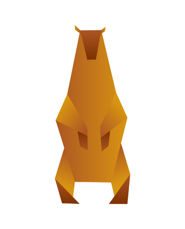 Bear origami. Low polygon polar or brown bear.のイラスト素材