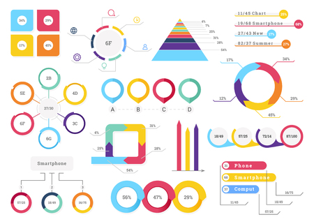 Set elements of infographics. Info bars, graphycsのイラスト素材