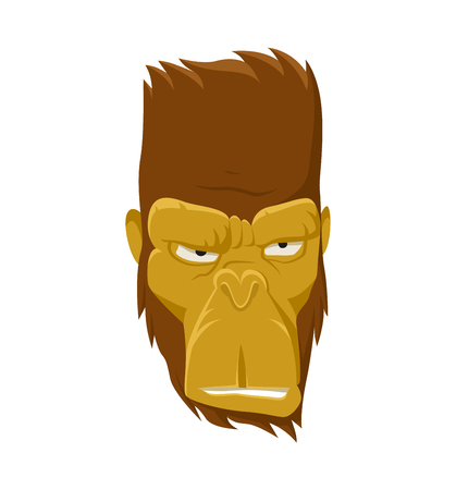 Cool monkey logo vector design illustration. Ape head icon. Gorilla face icon.のイラスト素材