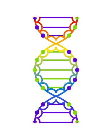 Abstract DNA strand symbol. Isolated on white background. Vector concept illustrationのイラスト素材