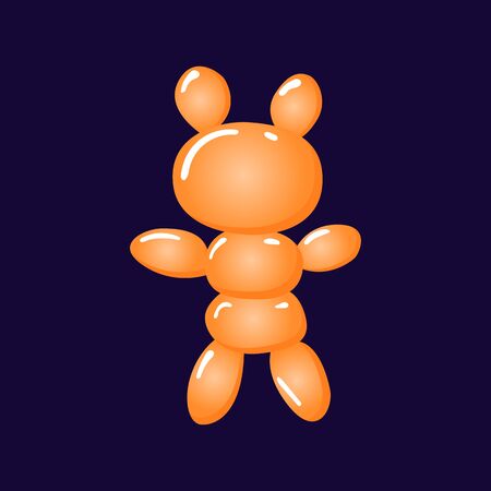 Animal balloons. Vector balloon animals for happy kids party isolated on white background. Toy balloon for party illustration.のイラスト素材