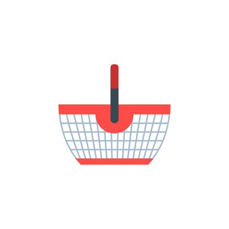 Shopping basket. Shop supermarket vector flat isolated icon.のイラスト素材