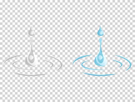 Water And Drop Icon - Blue wave and water splashe, wavy symbol of nature in motion vector Illustrations.のイラスト素材