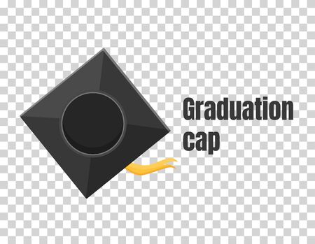 Graduation cap or hat vector illustration in the flat style. Academic cap.のイラスト素材