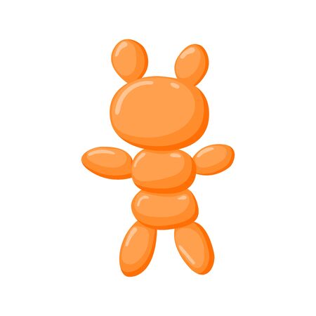 Animal balloons. Vector balloon animals for happy kids party isolated on white background. Toy balloon for party illustration.のイラスト素材