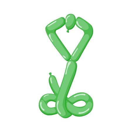 Animal snake, cobra balloons. Vector balloon animals for happy kids party isolated on white background. Toy balloon for party illustration.のイラスト素材
