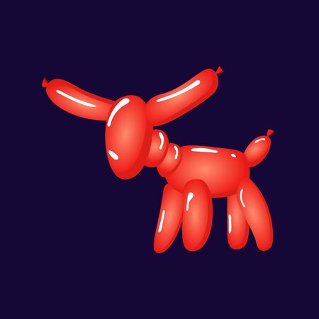 Animal donkey balloons. Vector balloon animals for happy kids party isolated on white background. Toy balloon for party illustration.のイラスト素材