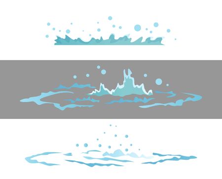 Dripping water special effect fx animation frames sprite sheet. Clear water drop burst frames for flash animation in games, video and cartoonのイラスト素材