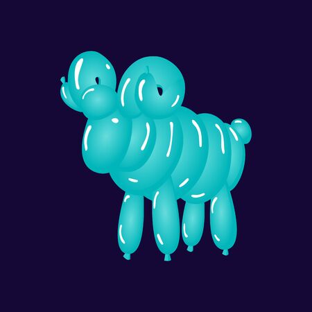 Animal ram balloons. Vector balloon animals for happy kids party isolated on white background. Toy balloon for party illustration.のイラスト素材