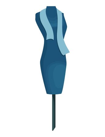 Vector sewing tool for needlework and embroidery. Illustration sewing mannequin. Sewing equipment tailoring fashion pin craft needlework. Vector illustration.のイラスト素材