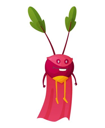 Vector fruit cartoon character of superhero expression.のイラスト素材