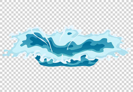 Vector frame water splash for game animation. Water explosion special effect fx animation frame on transparent background.のイラスト素材