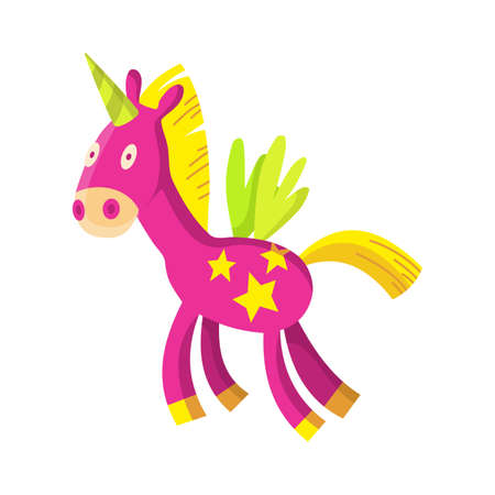 Children toy. Cute funny toy for little kid. Vector unicornのイラスト素材