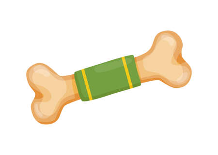 Pet shop icon. Decorative bone for dog. Pet accessory. Vector illustration in flat style clip art. Petshop supermarketのイラスト素材