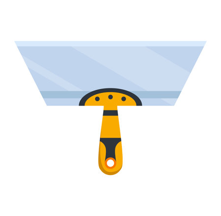Builder instrument. Equipment for repair. Handyman tool. Tool supplies for house repair builder on white background. Flat vector design concept of spatulaのイラスト素材