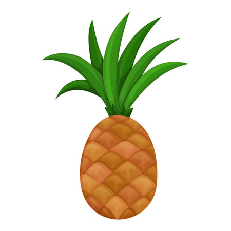 Colorful fruit. Ananas or pineapple icon. Vector illustration berry and fruit in flat cartoon style, isolated on white. Healthy lifestyle or vegetarian food conceptのイラスト素材