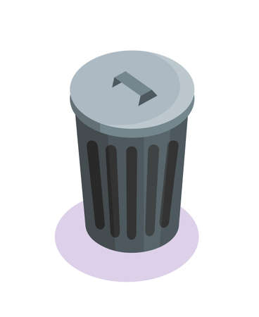 Element of plastic recycling process scheme. Symbol of garbage container illustration in cartoon style. Reducing pollution and waste, saving the Earth with recycling technologiesのイラスト素材