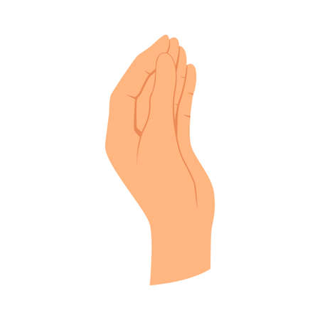Hands gesture. Communication language or Signlanguage. Gestures witch showing emotion or sign on white background. Flat design modern vector conceptのイラスト素材