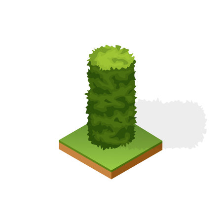 Set of various type wood isolated on white background. Green plant for isometric landscape public park or garden. Landscape constructor element. Vector icon for infographics or gameのイラスト素材