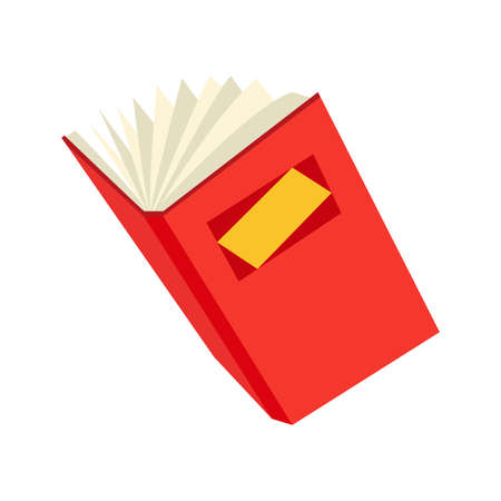 Book or notebook. For book lovers. Read more books. Hand drawn educational vector illustration. Flat design styleのイラスト素材