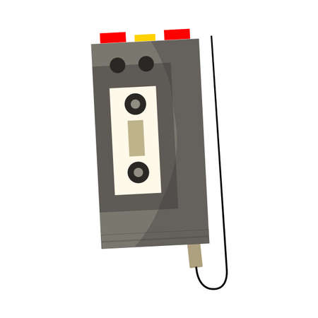 Vintage music object. Retro audio cassette voice recorder. Color symbol design. Vector illustration design templateのイラスト素材