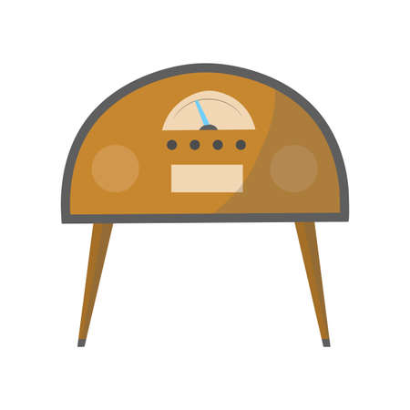 Vintage music object. Retro radio. Color symbol design. Vector illustration design templateのイラスト素材