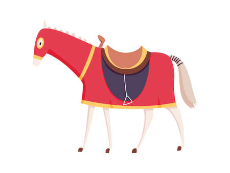 Medieval kingdom character of middle ages historic period vector Illustrations. Knight horseのイラスト素材