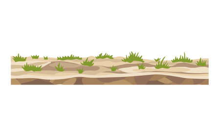 Game landscape. Cartoon design nature. Landscape of soil section. Illustration of cross section ground slice isolated on white backgroundのイラスト素材