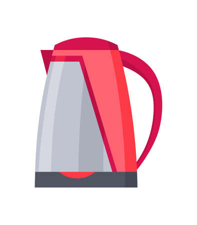Kettle decorative kitchen tool icon. Electric teapot isolated cartoon illustration. Element for advertising of household goods or kitchen ware store. Home appliance for boiling waterのイラスト素材