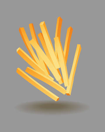 Potato snack. Food product. Icon for fast food menu. French fries, sliced root crop. Vegetable vector designのイラスト素材