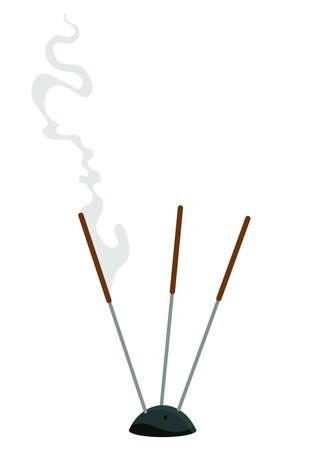 Spa massage or beauty salon icon. Incense sticks. Spa treatments or natural treatment concept. Natural cosmetic or bath supplies for body careのイラスト素材
