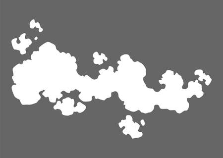 Smoke cloud icon. Vector special effect of puff or steam cloud. Fire blast, smog or fume. Dust or vapor template. Cartoon design white element of comic bookのイラスト素材