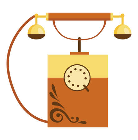 Step of evolution of phone. Classic communication device. Old antique analog technology of phone. Gadget of retro generationのイラスト素材