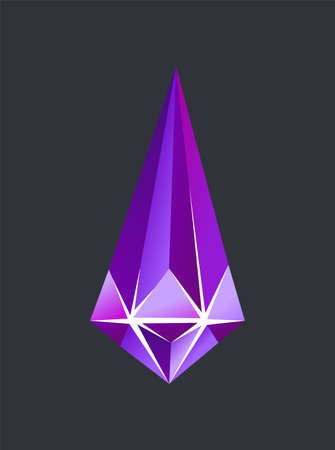 Jewelry gemstone. Precious stone or gem. Vector crystal icon. Isolated exquisite jewelry stoneのイラスト素材