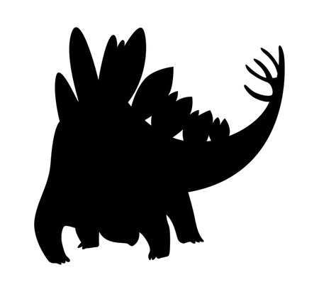 Dinosaur silhouette. Dino monsters icon. Shape of real animal. Sketch of prehistoric reptile. Vector illustration isolated on white. Hand drawn sketchのイラスト素材