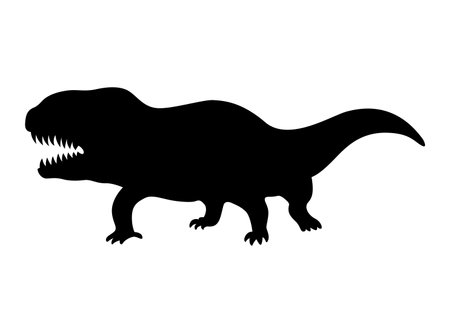 Dinosaur silhouette. Dino monsters icon. Shape of real animal. Sketch of prehistoric reptile. Vector illustration isolated on white. Hand drawn sketchのイラスト素材