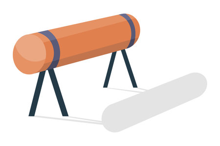 Cartoon school gym equipment. Gymnastic exercises. Vector interior design element for individual sport concept. Flat style illustrationのイラスト素材