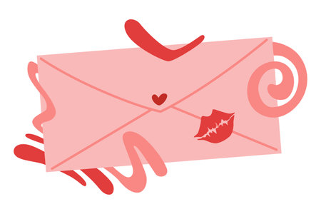 Envelope postcard or letter. Craft paper stationery or handmade isolated card, isolated paper mail. Stylish mail letterのイラスト素材