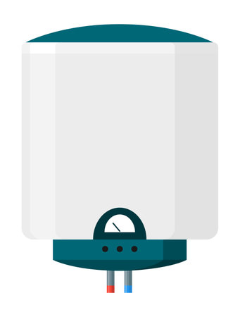 Boiler icon. Symbol of heating equipment. Vector water heater in flat style. Efficient house conceptのイラスト素材