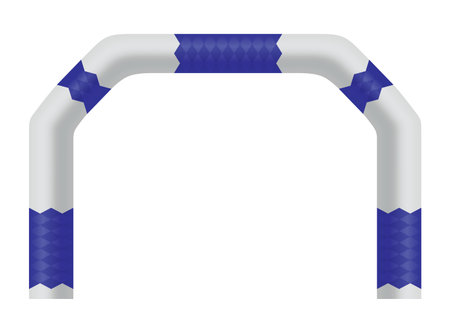 Inflatable arch. Template for advertising arch. Suitable for events, races, marathon or other sports. Marathon start or finish entrance. Vector illustrationのイラスト素材